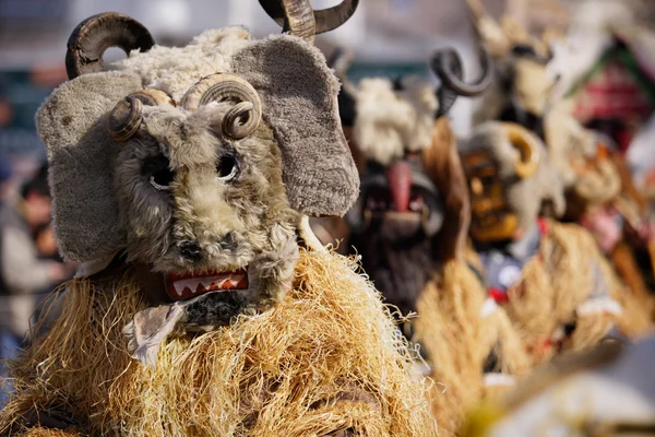 Geleneksel Bulgar kukeri maskeleri — Stok fotoğraf