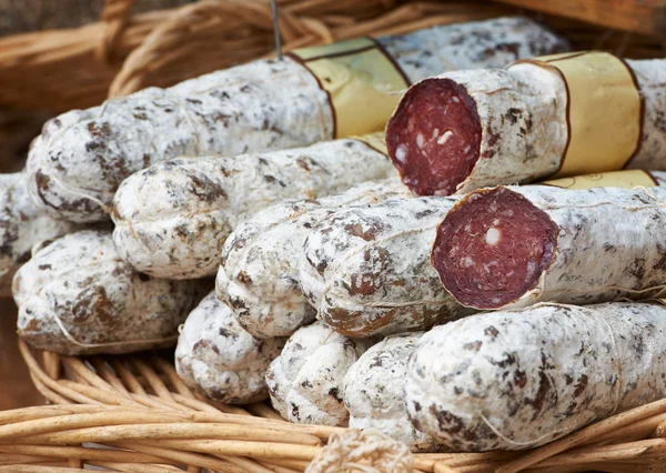 stock image Tasty sausage at Provence market