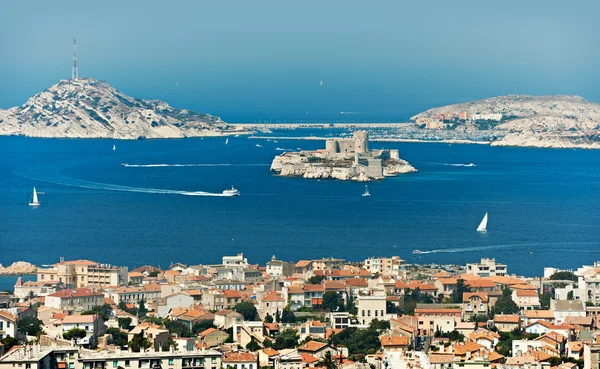Zatoka z Marsylii z jeśli zamek — Zdjęcie stockowe