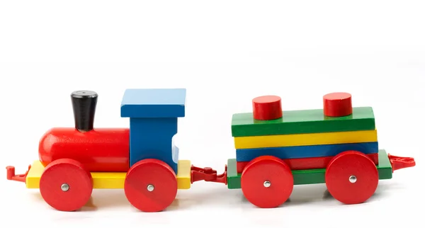 Wooden toy, a train — Stock Photo, Image