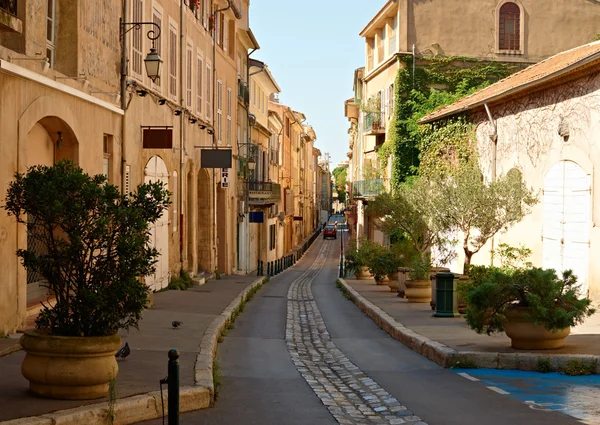 Strada nella vecchia Aix en Provence Foto Stock