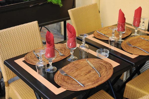 Hagyományos éttermi asztal Stock Kép