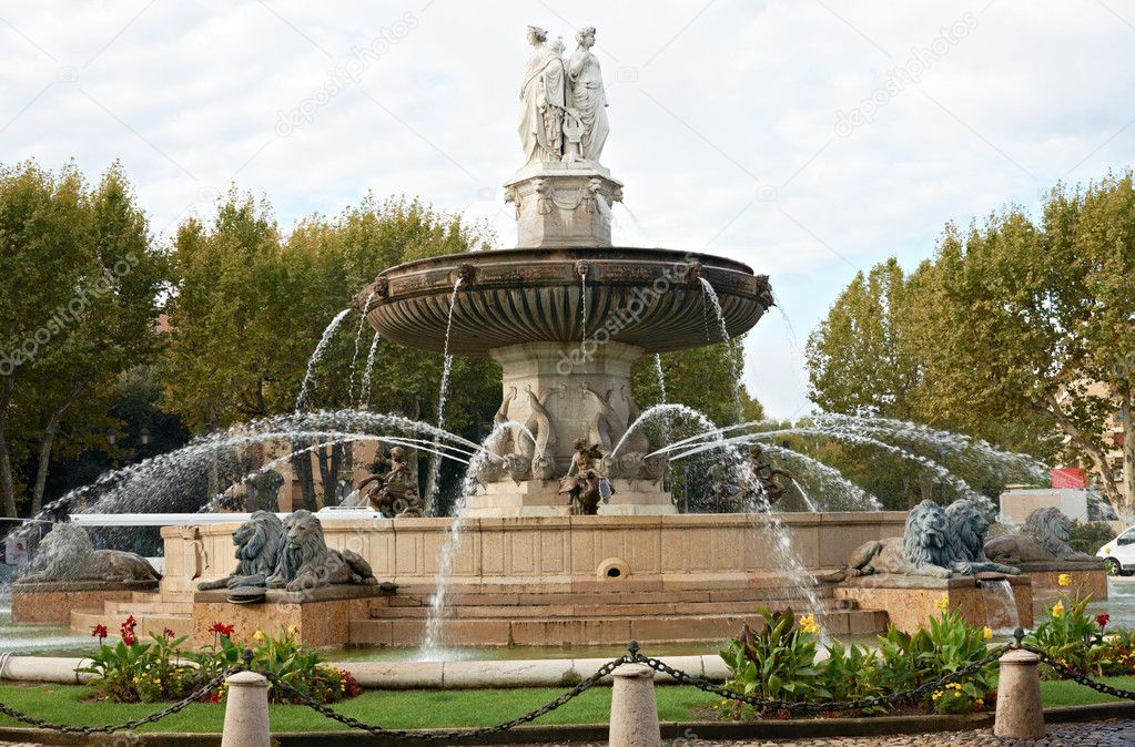 Fountain La Rotonde in Aix en Provence
