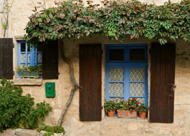 Windows of old house in Provence clipart