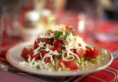 Bulgarian shopska salad clipart
