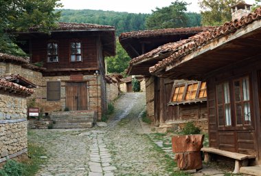 Street in Zheravna village, Bulgaria clipart