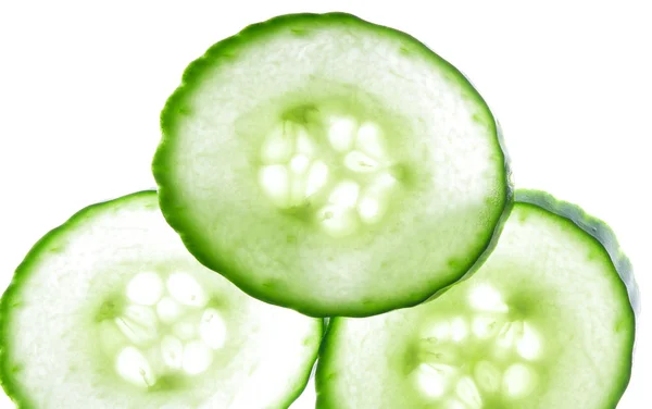 stock image Slices of green cucumber