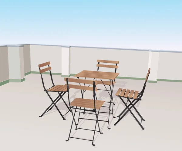 Stühle auf der Terrasse lizenzfreie Stockvektoren