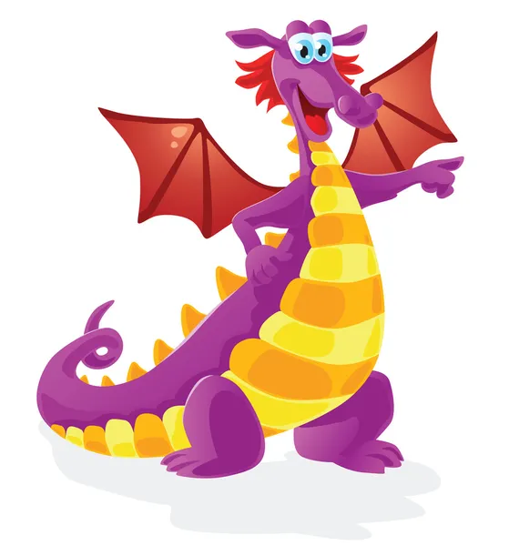 Dragon personnage de dessin animé, isolé — Image vectorielle