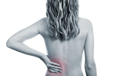 Woman with back pain clipart