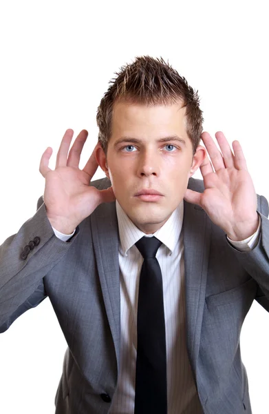 Cannot hear you!! — Stock Photo, Image