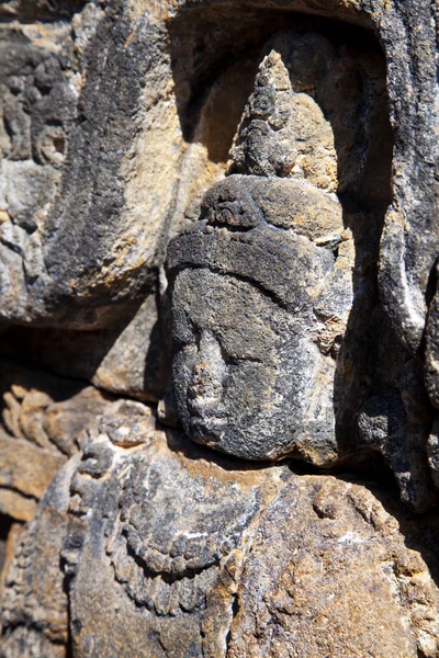 Stone carving at Borobudur Temple Indonesia — Stock Photo, Image