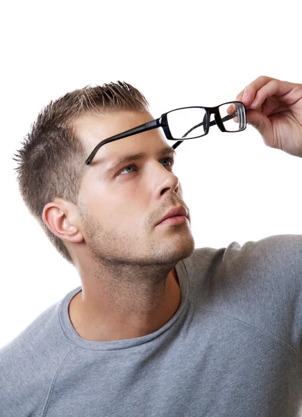 Vestindo óculos — Fotografia de Stock