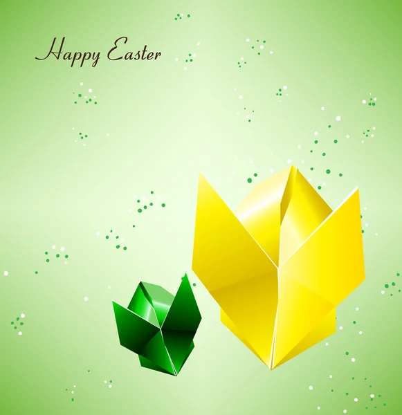 Origami de Pascua Conejito — Vector de stock