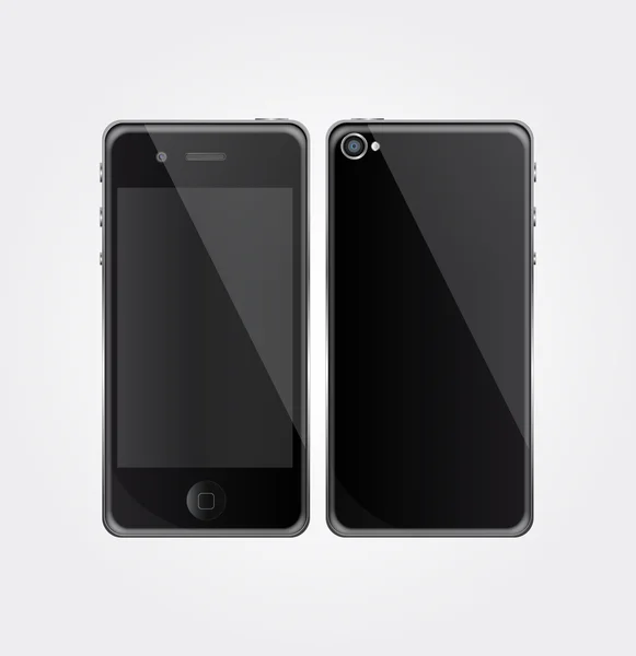 Сучасний чорний смартфон схожий на iphone Векторна Графіка