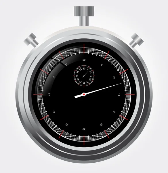 Chronomètre vectoriel en détail. Mécanique rétro chromé — Image vectorielle