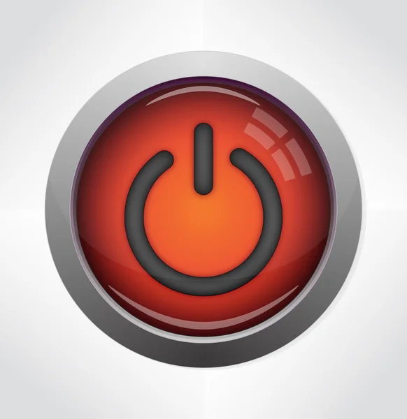 Ícone de botão de energia brilhante — Vetor de Stock