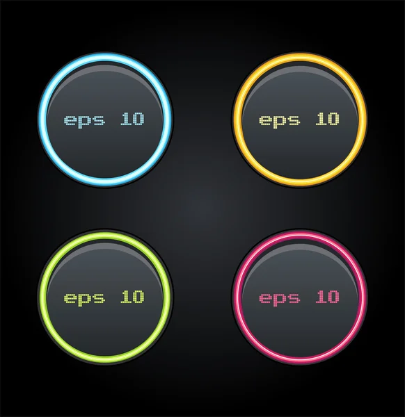Set of glowing web buttons. Vector illustrations — Stock Vector