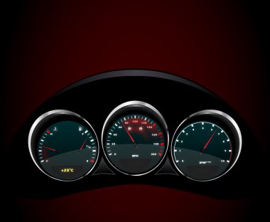 Vector realistic car dashboard clipart