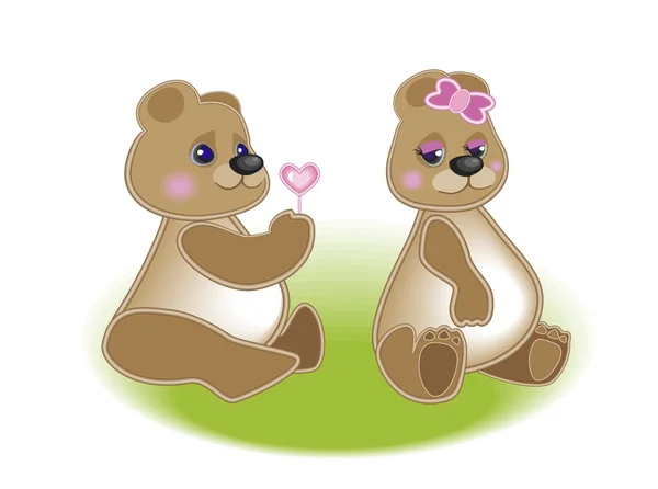Bears_in_love — Stockvector