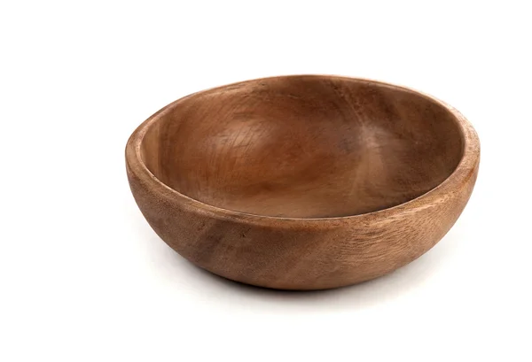 Empty wooden salad bowl — Stock Photo, Image