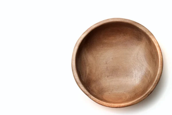 Empty wooden salad bowl — Stock Photo, Image