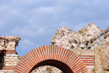 Ruins of Stara Mitropolia Basilica in Nessebar clipart