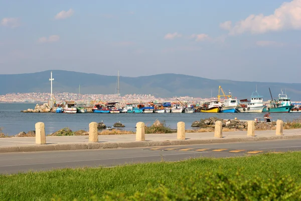 stock image Yachts at Old Nesebar island