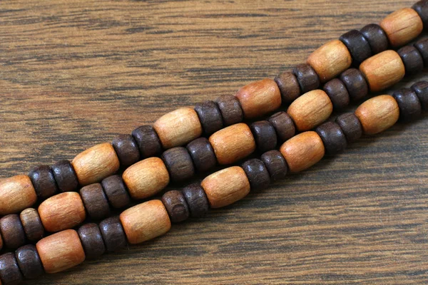 Oval wooden beads — Stock Photo, Image