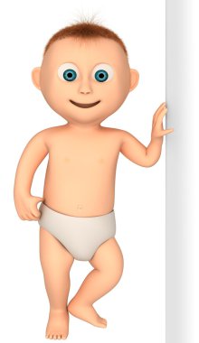 Funny baby holding blank