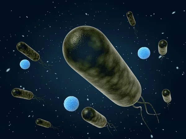 Bacterias en movimiento — Foto de Stock