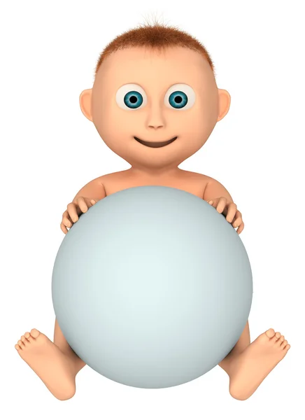 Bebek holding topu — Stok fotoğraf