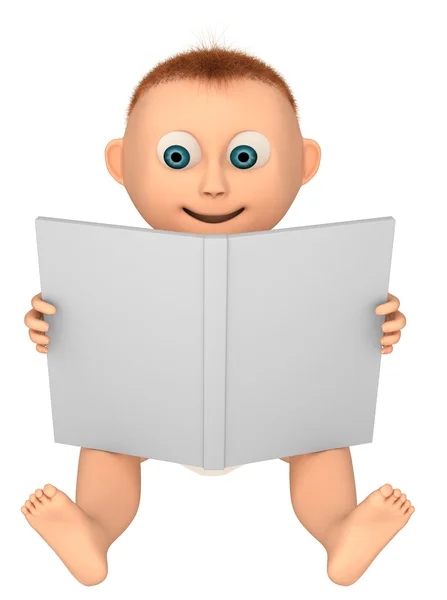 Ребенок смотрит на книгу — стоковое фото