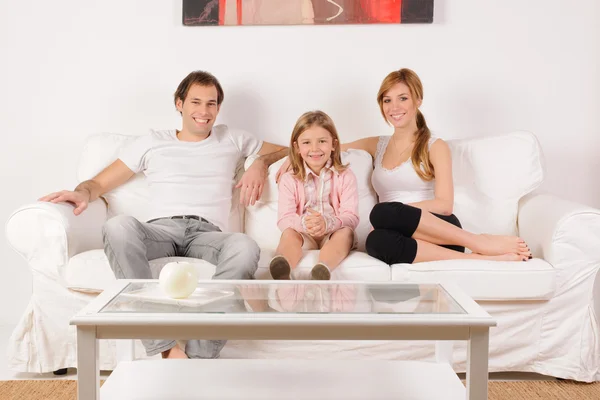 Happy family at home — Stock Photo, Image