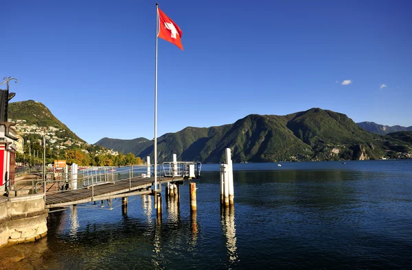 Lago Lugano en Suiza —  Fotos de Stock