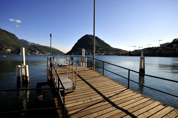 Lugano Pier Switzerland — Stock Photo, Image
