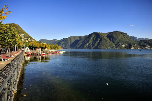 在瑞士卢加诺湖 — 图库照片