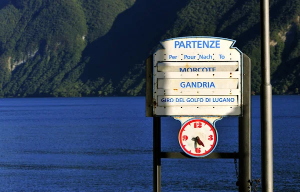 Lugano Lake boat departure — Stock Photo, Image