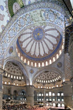 Interior view of Sultanahmet Mosque clipart