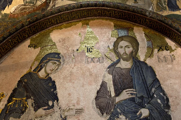 Deesis Mosaico nella Chiesa di Chora (Kariye), Istanbul, Turchia — Foto Stock