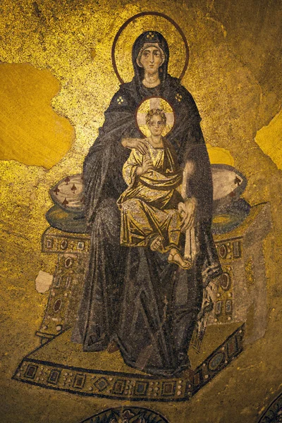 Императрица Зои Мозаика. Пантократ Христос, император Константин , — стоковое фото