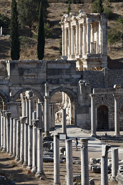Celsus könyvtára, Ephesus, Izmir, Törökország — Stock Fotó