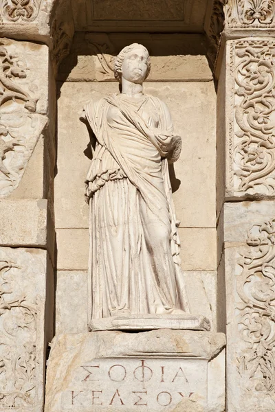 Una delle quattro statue della virtù nella biblioteca del censimento — Foto Stock