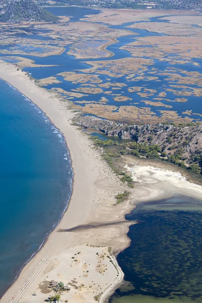 stock image Iztuzu beach and the delta of Dalyan rive