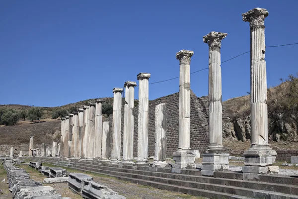 Kolom Pergamon Ruins In Bergama — Stok Foto