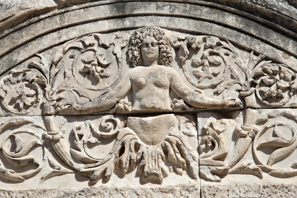 Szczegóły Hadriana świątynię, Efez, Turcja Obraz Stockowy