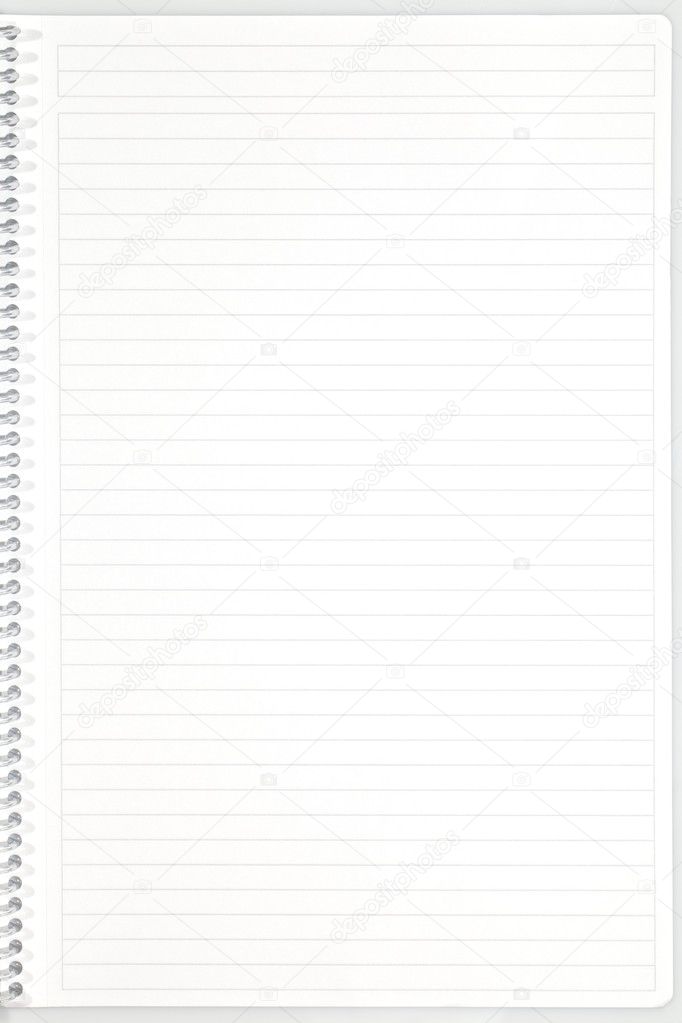 Spiral Bound Lined Notebook Page