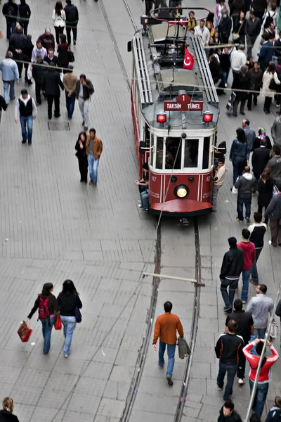 Istanbul, Turkey - October 18, 2008: Tram and walking , Is