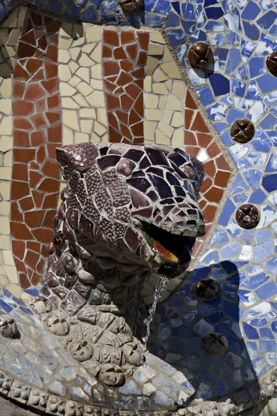 stock image Dragon's head fountain Parc Guell, Barcelona