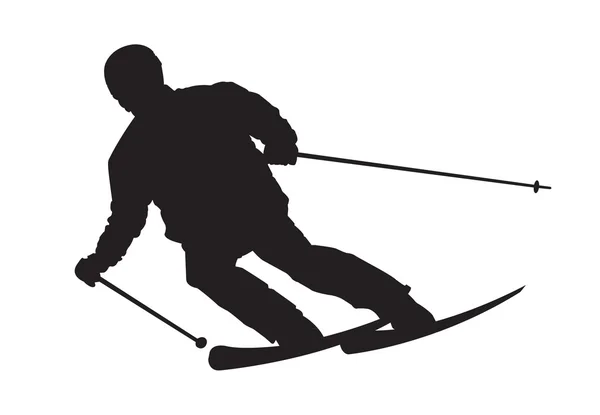Skier silhouette — Stock Photo, Image